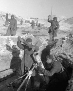 Soviet mortar crew in action at Stalingrad, Russia, 22 Jan 1943