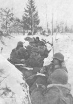 Soviet troops in a trench in Finland, 1939-1940