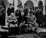 Churchill, Roosevelt, and Stalin at the Livadia Palace in Yalta, Russia (now Ukraine), Feb 1945, photo 2 of 4