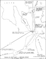 Track of Japanese Navy 5th Fleet at Battle of Surigao Strait part of Commander Mori