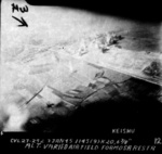 Hokuto Airfield under USS Langley carrier aircraft attack, Taiwan, 3 Jan 1945, photo 3 of 6