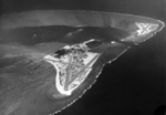 Aerial view of Midway Atoll, 1 Apr 1945