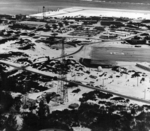 Aerial view of facilities at Sand Island, Midway Atoll, 1945