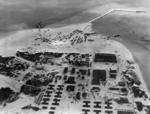 Aerial view of the under-construction seaplane base at Sand Island, Midway Atoll, 1941