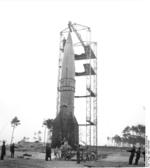 V-2 rocket prepared for launch, Peenemünde, Germany, 1940s, photo 2 of 2