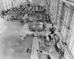N3N trainer aircraft being constructed at the Naval Aircraft Factory at the Philadelphia Navy Yard, Pennsylvania, United States, 28 Jun 1937