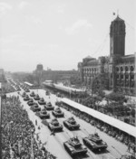 National Day parade before Presidential Office Building, Taipei, Taiwan, Republic of China, 10 Oct 1961, photo 3 of 4