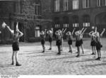 Hitler Youth members learning signal flags, Germany, 1930s