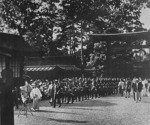 Hitler Youth members visiting the Meiji Shrine, Tokyo, Japan, Sep 1938, photo 1 of 2