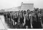 Nazi Party Hitler Youth members marching at Zeppelin Field, Nürnberg, Germany, date unknown