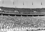 Nazi Party youth organization members at the Berlin Olympic Stadium, Germany, 1 May 1937