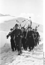 Hitler Youth members in military training in wintry terrain, date unknown