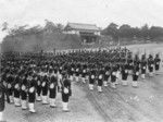 Japanese naval infantrymen at the Imperial Palace, Tokyo, Japan, date unknown