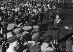 Actress Carole Gladly entertaining officers and men of US Army 1st Filipino Infantry Regiment, date unknown