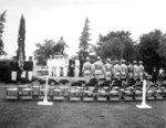 African-American US Army Air Corps cadets being addressed at the Booker T. Washington Monument, Tuskegee Institute, Tuskegee, Alabama, United States, Aug 1941