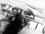 Aerial view of bridges over Daitokei River (now Dadu River) in Shoka (now Changhua), Taiwan, 14 May 1945