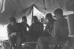 Airmen of USMC VMF 124 squadron playing cards, 1943