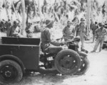 US Marine on a captured Japanese Navy vehicle, Makin, Gilbert Islands, late 1943