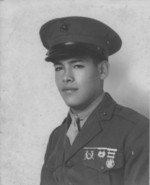 Portrait of US Marine James Arthur DeLeon, circa 1942