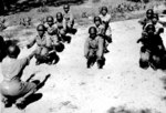 African-American nurses of the US Army Nurse Corps working out at a camp in Australia, Feb 1944