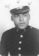 Portrait of African-American US Marine Private Joseph H. Carpenter, circa 1943