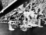 Taikoo Dockyard facilities under American aerial attack, Hong Kong, 16 Jan 1945. Photo 1 of 2