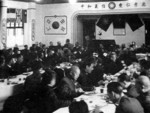 Farewell banquet for departing members of the Korean provisional government, Chongqing, China, Nov 1945