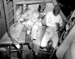 African-American US Marines relaxing aboard an US Coast Guard-manned transport in the Pacific, date unknown