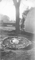 US Marine Corps emblem on the grounds of US military Springtown Camp, Londonderry, Northern Ireland, United Kingdom, 1943