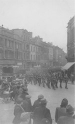 US Marines on parade in Londonderry, Northern Ireland, United Kingdom, 1943