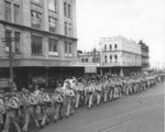 US Marines marching through Auckland, New Zealand, 1943