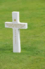Grave of Theodore Roosevelt, Jr. at the Cimetière américain de Normandie, Colleville-sur-Mer, France, 20 Jul 2010