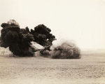 German pillbox being demolished using 400 pounds of TNT, ignited with an anti-tank mine, Germany, 1945