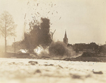 A wooden bridge being destroyed by US Army engineers, Germany, 1944-1945