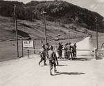 A patrol of 324th Infantry Regiment of US 44th Infantry Division meeting men of US 10th Mountain Division at the Reissa Pass on the Italo-Austrian border, 7 May 1945