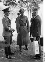 German military recruit reporting to a sergeant, Berlin, Germany, 19 Oct 1936
