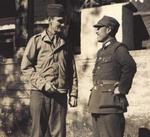 Chinese and American officers in conversation, China, circa 1940s