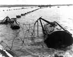 Anti-submarine net Fort York Redoubt and McNabs Island, Halifax, Nova Scotia, Canada, May 1942