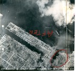 Aerial view of American bombing of Takao (now Kaohsiung), Taiwan, 1 Jun 1945, photo 3 of 4