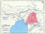 Map depicting Allied lines of communications in India, Burma, into southern China, 1942-1943