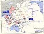 Map of situation the Pacific War as of 1 Nov 1943, showing one Allied offensive plan at that time