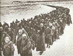 Column of Axis prisoners of war in the Soviet Union, circa 1943