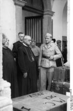 Gregorio Diamare and the ecclesiastical authorities of Monte Cassino abbey giving German Luftwaffe troops the permission to remove artwork for transfer to Germany, 4 Jan 1944, photo 1 of 2