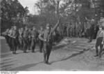 Parade of the NSKK organization of the Nazi Party, Potsdam, Germany, 1933, photo 2 of 2; note this photograph had been flipped