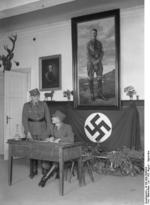 Two security guards at the Nazi Party SA training school at Castle Harnekop in Germany, Aug-Sep 1932