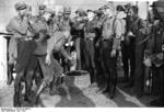 Nazi Party SA men drinking water during a break in their training, Niederbarnim, Brandenburg, Germany, 1932
