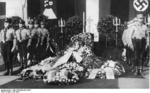 Funeral of aviatrix Marga von Etzdorf, Hamburg, Germany, 6-7 Jul 1933; note SS honor guard