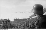 Aircraft flying over a Nazi Party rally, Nürnberg, Germany, 10-16 Sep 1935