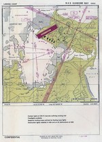 Aviation Approach Chart for Naval Air Station Kaneohe, Oahu, US Territory of Hawaii, dated 1 Jul 1944