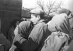 A mother hugging her son as the conscripted son was leaving for the front, Nikolayev, Ukraine or Russia, 1941